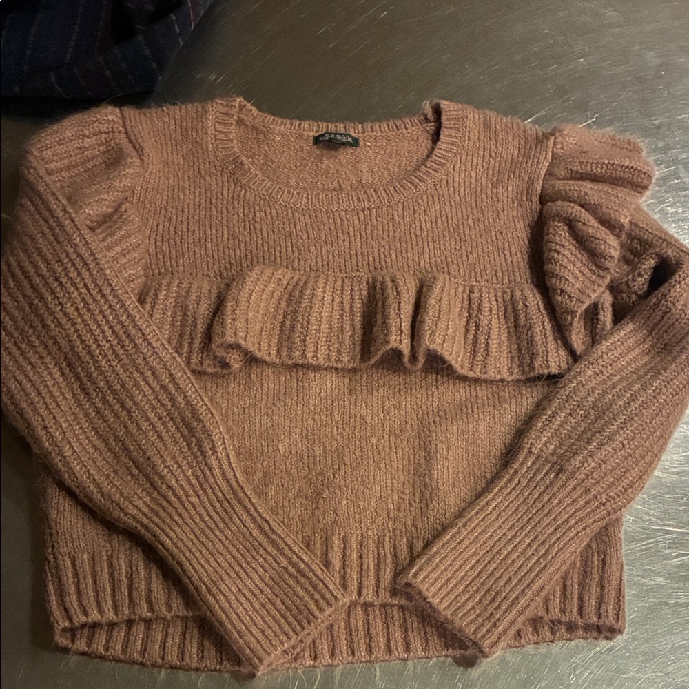 Wild Fable Ruffled Sweater Women’s Small Sweater Mauve